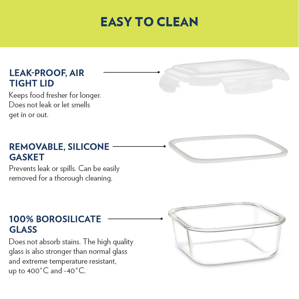 Ace Aroma Square Glass Lunch Box - Image 8