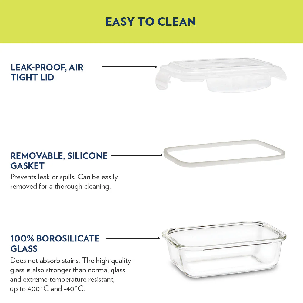 Ace Aroma Square Glass Lunch Box - Image 9
