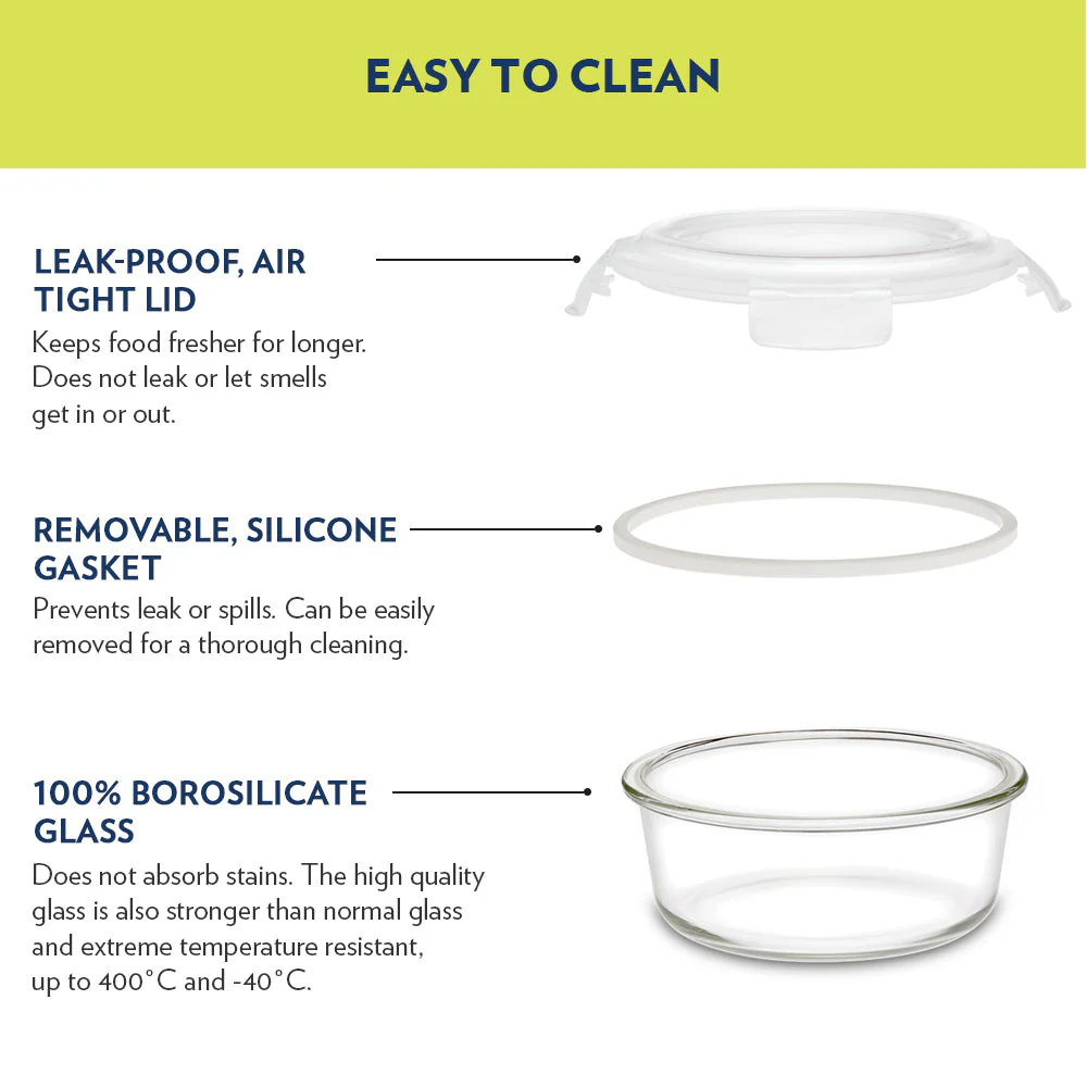 Ace Green Round Glass Lunch Box - Image 6