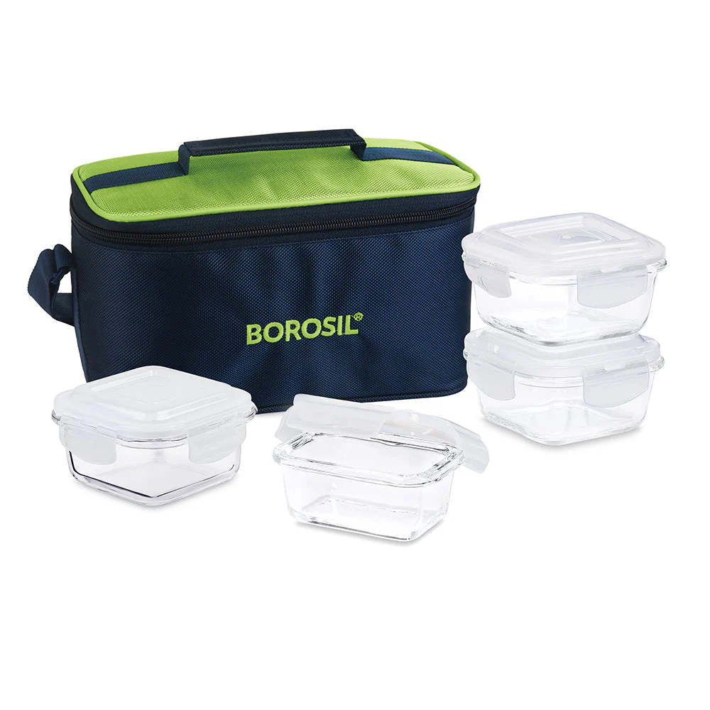 Alfa Aroma Square Glass Lunch Box, Green - Image 3