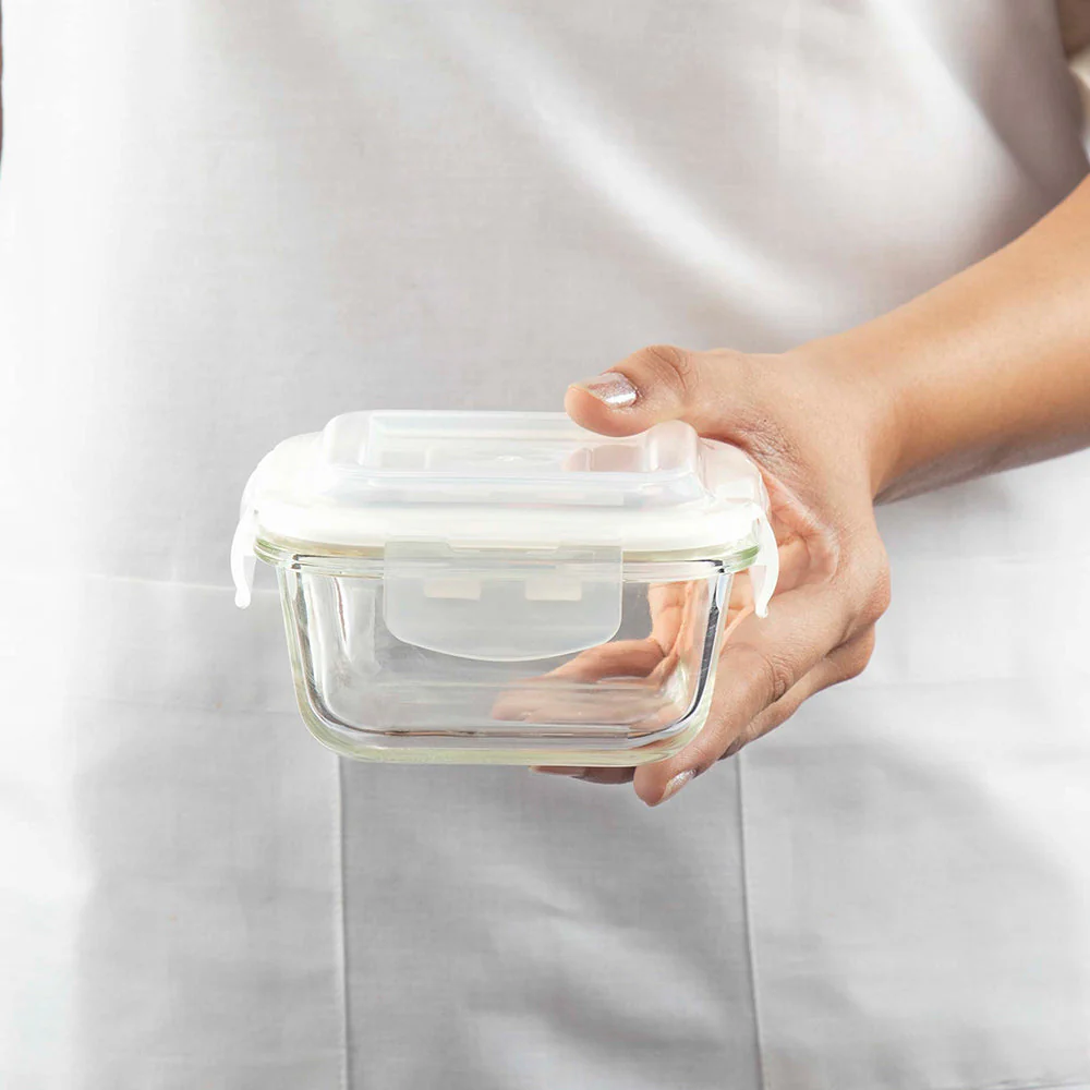 Alfa Aroma Square Glass Lunch Box, Green - Image 6