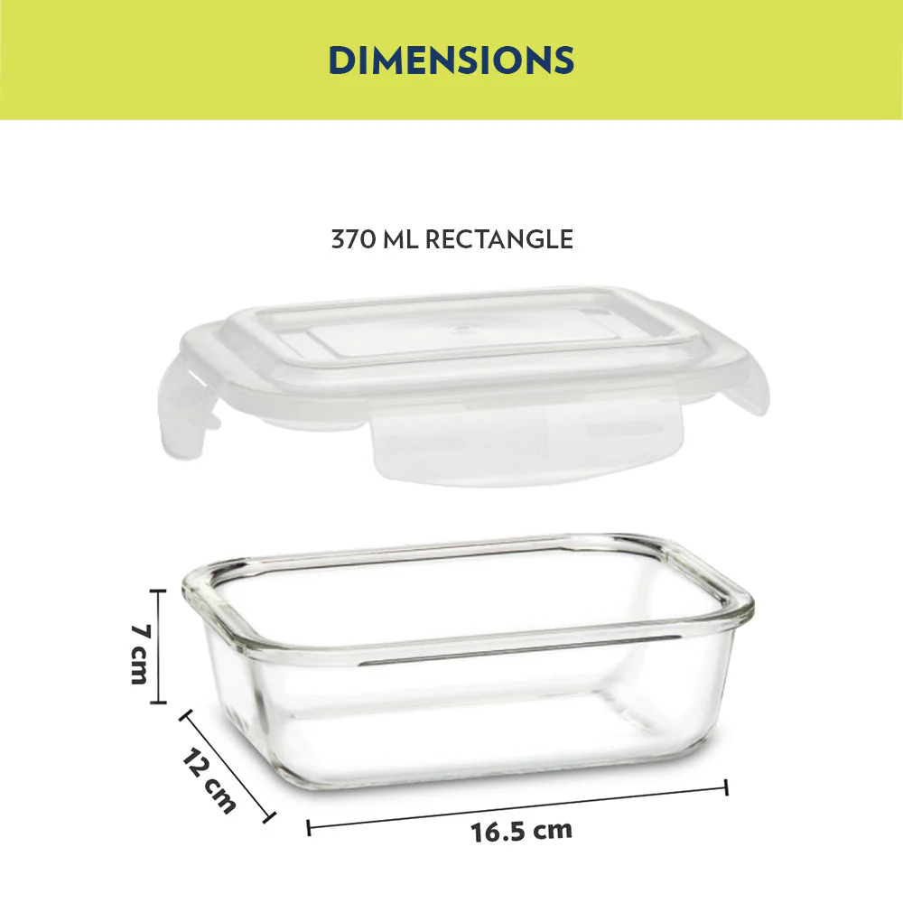 Alfa Blue Rectangular Glass Lunch Box - Image 3