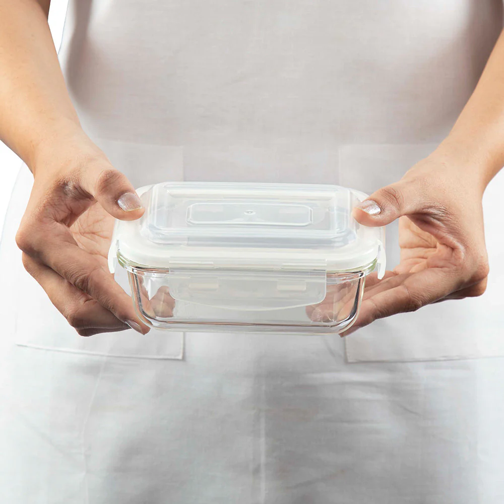 Alfa Blue Rectangular Glass Lunch Box - Image 5