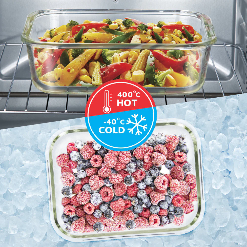 Alfa Blue Rectangular Glass Lunch Box - Image 6