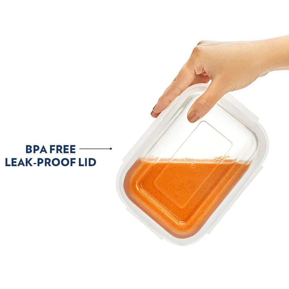 Alfa Blue Rectangular Glass Lunch Box - Image 7