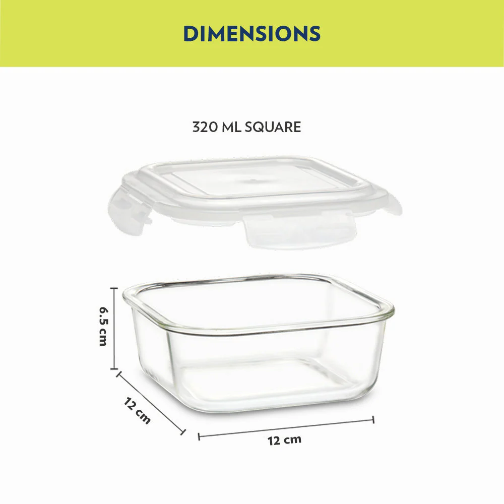 Alfa Green Square Glass Lunch Box - Image 3