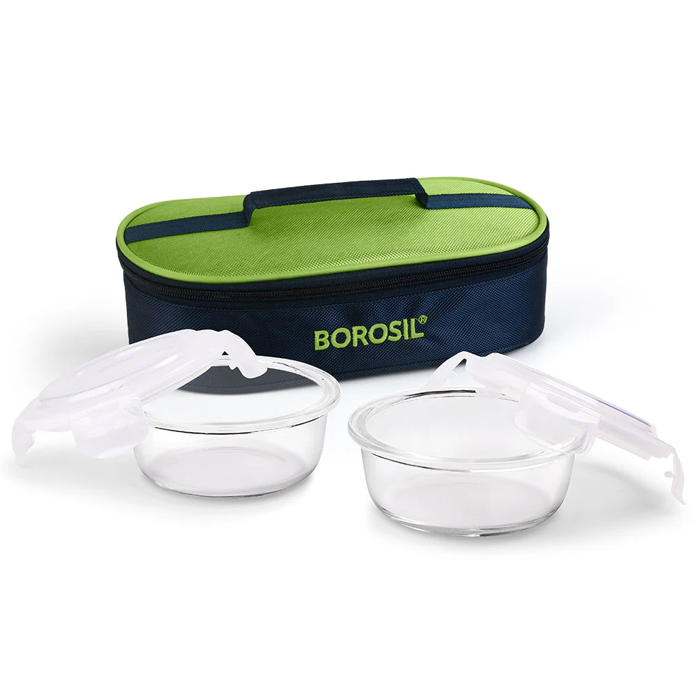 Alfa Green Round Glass Lunch Box - Image 2
