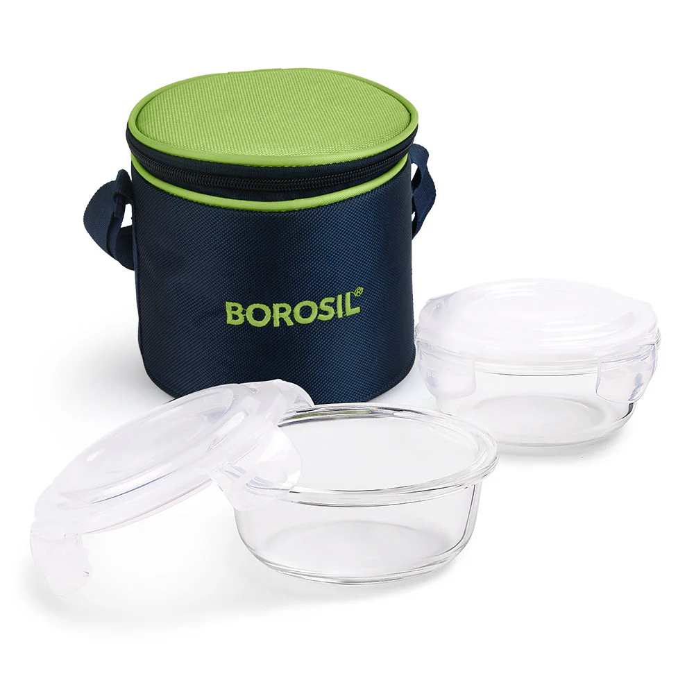 Alfa Green Round Glass Lunch Box - Image 2