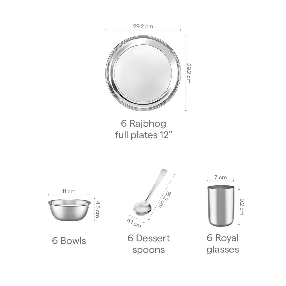 Borosil 24-piece Stainless Steel Dinner Set - Image 3