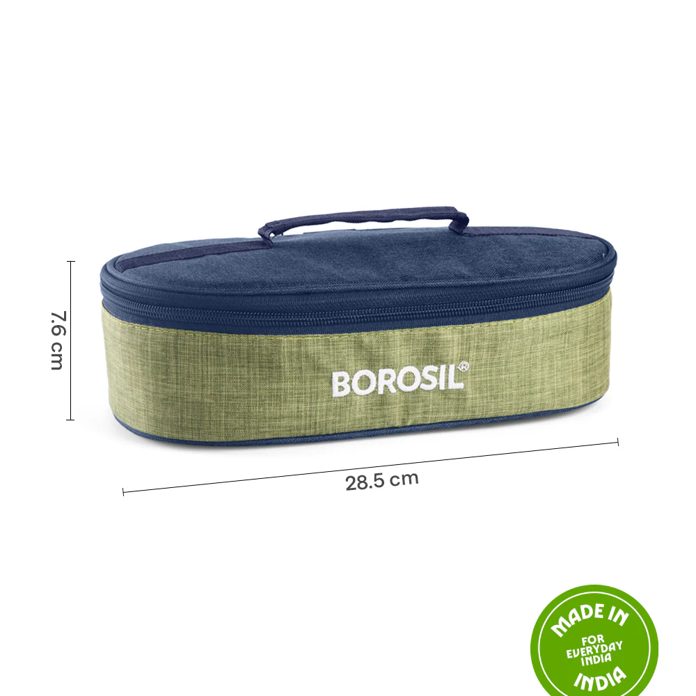 Borosil Ace Flat Lunch Bag, Round, For Set of 2, (400ml) (Only Bag) - Image 3