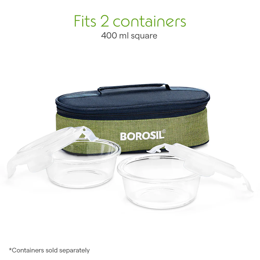 Borosil Ace Flat Lunch Bag, Round, For Set of 2, (400ml) (Only Bag) - Image 4