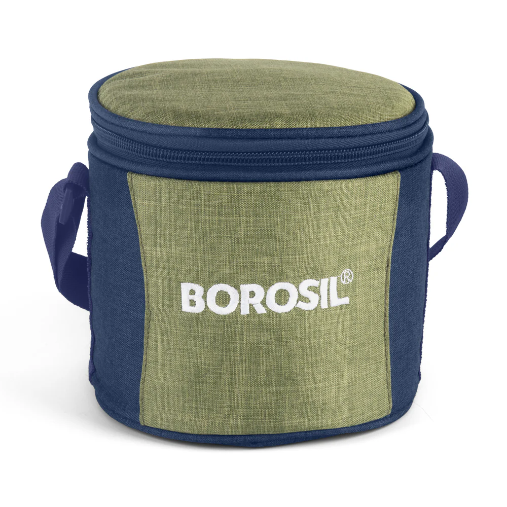 Borosil Ace Tall Lunch Bag, Round, For Set of 2, (400ml) (Only Bag) - Image 2