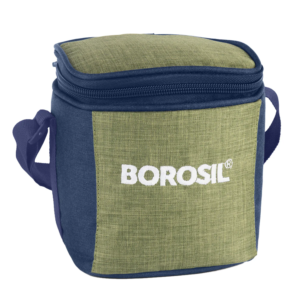 Borosil Ace Tall Lunch Bag, Square, For Set of 2, (320ml) (Only Bag) - Image 2