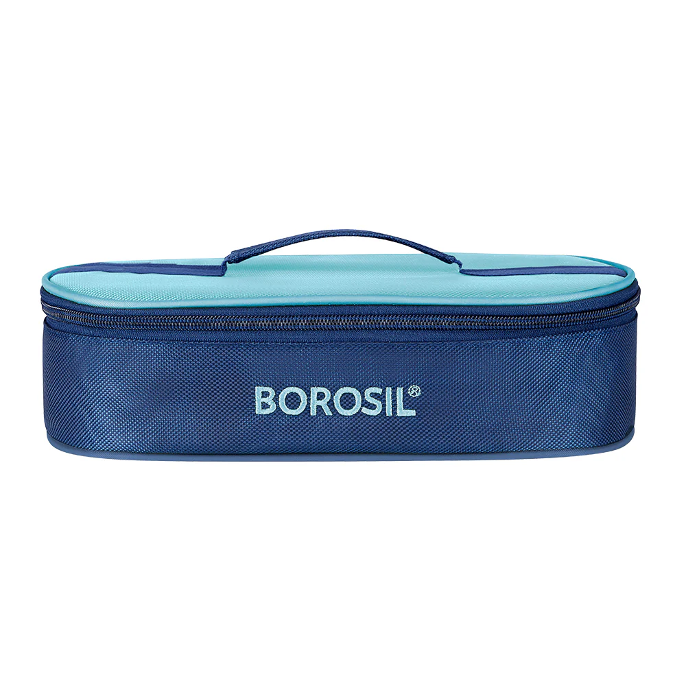 Borosil Alfa Blue Flat Lunch Bag, Round (Only Bag) - Image 2