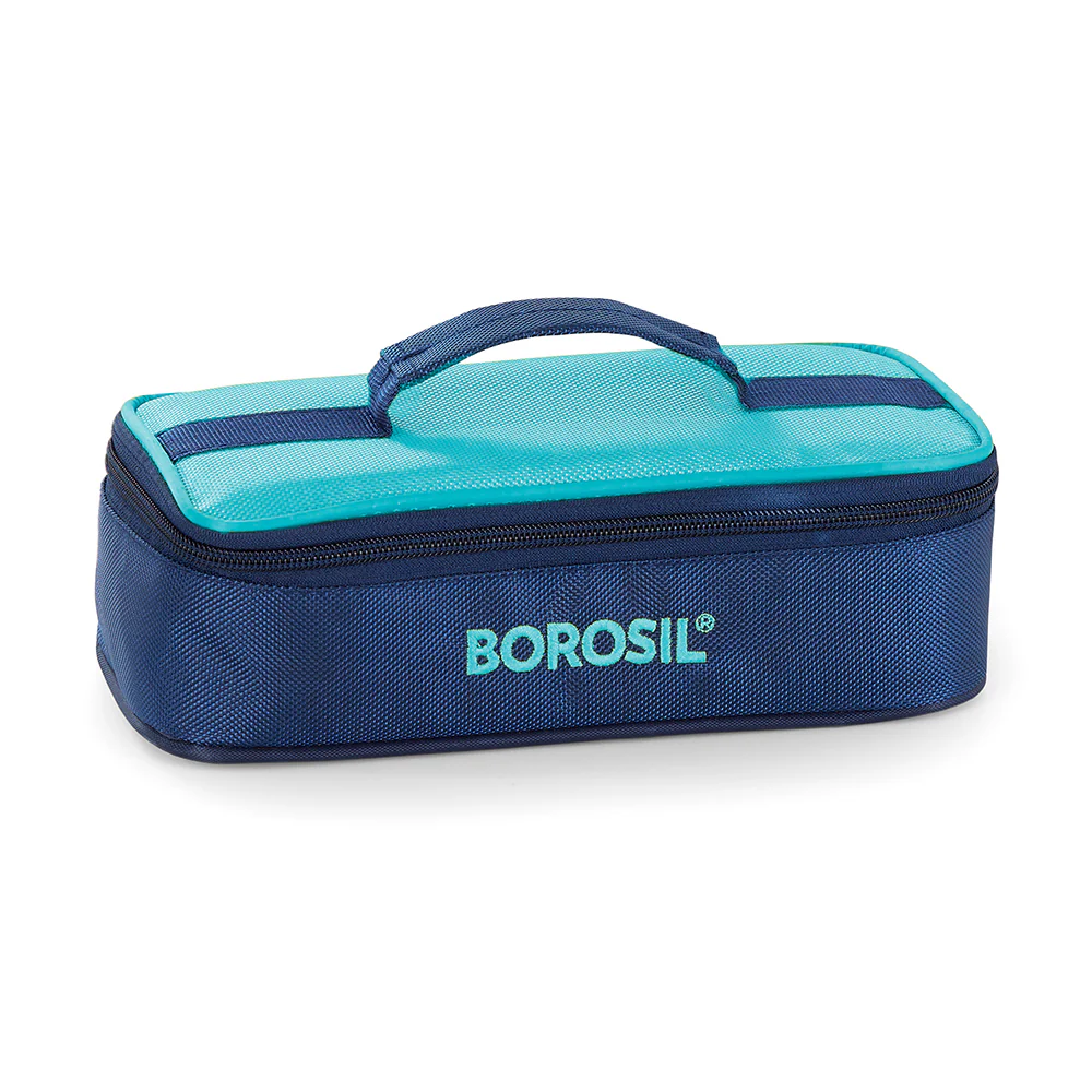 Borosil Alfa Blue Flat Lunch Bag, Square (Only Bag) - Image 2