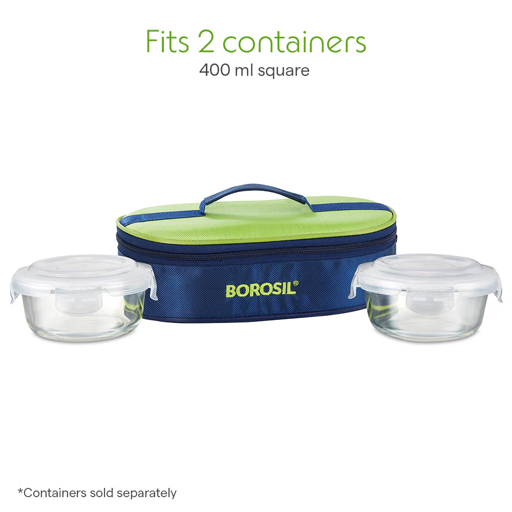 Borosil Alfa Green Flat Lunch Bag, Round (Only Bag) - Image 4