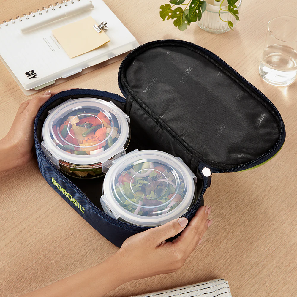 Borosil Alfa Green Flat Lunch Bag, Round (Only Bag) - Image 5