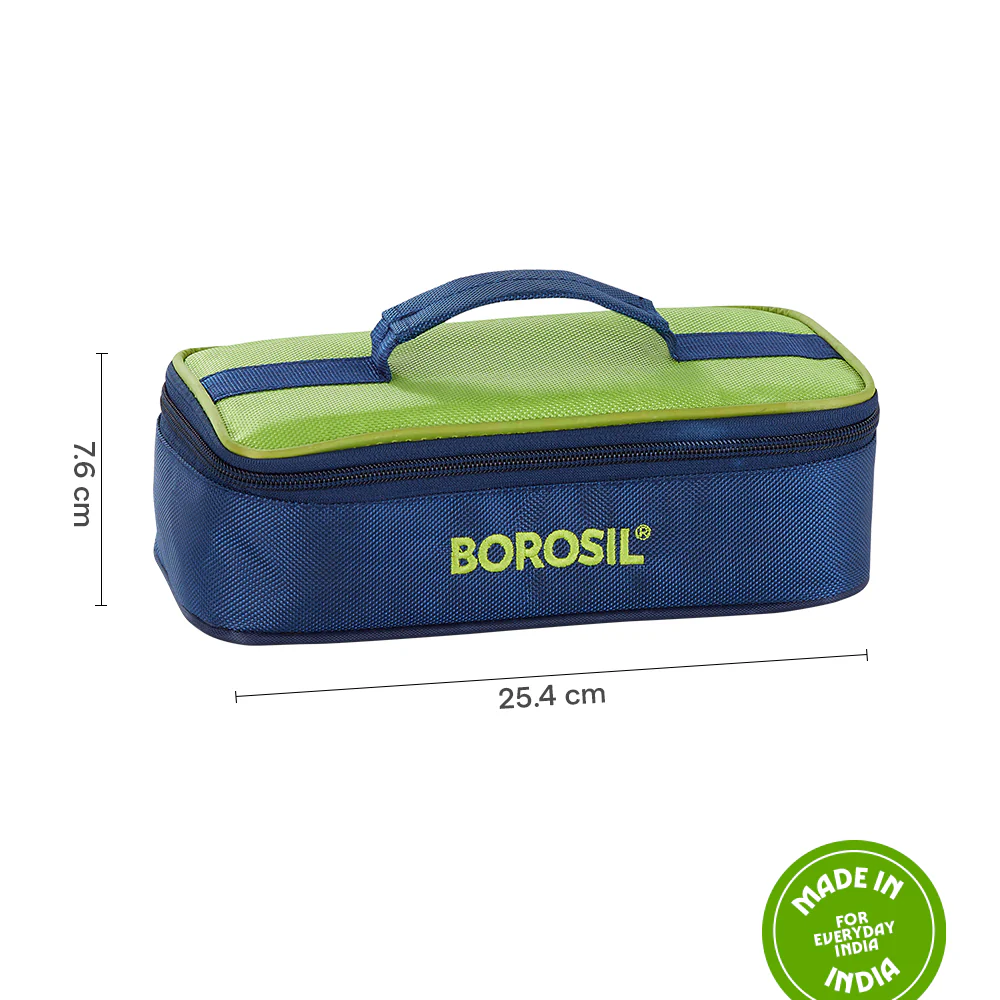 Borosil Alfa Green Flat Lunch Bag, Square (Only Bag) - Image 3