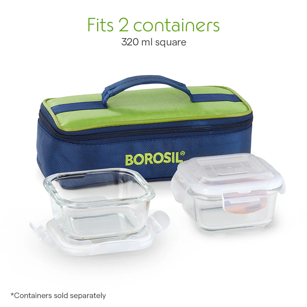 Borosil Alfa Green Flat Lunch Bag, Square (Only Bag) - Image 4