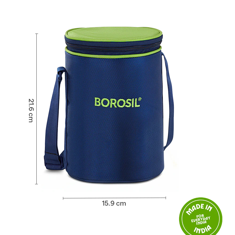 Borosil Alfa Green Lunch Bag, Round (Only Bag) - Image 3