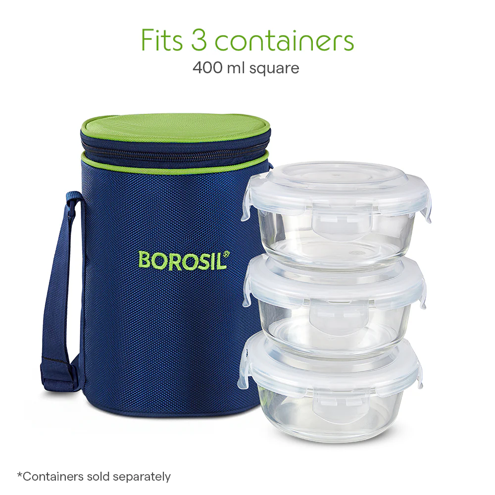 Borosil Alfa Green Lunch Bag, Round (Only Bag) - Image 4