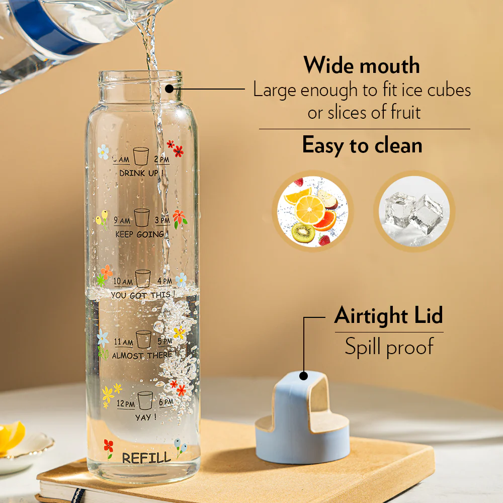 AM PM Clear Glass Bottle - Image 4