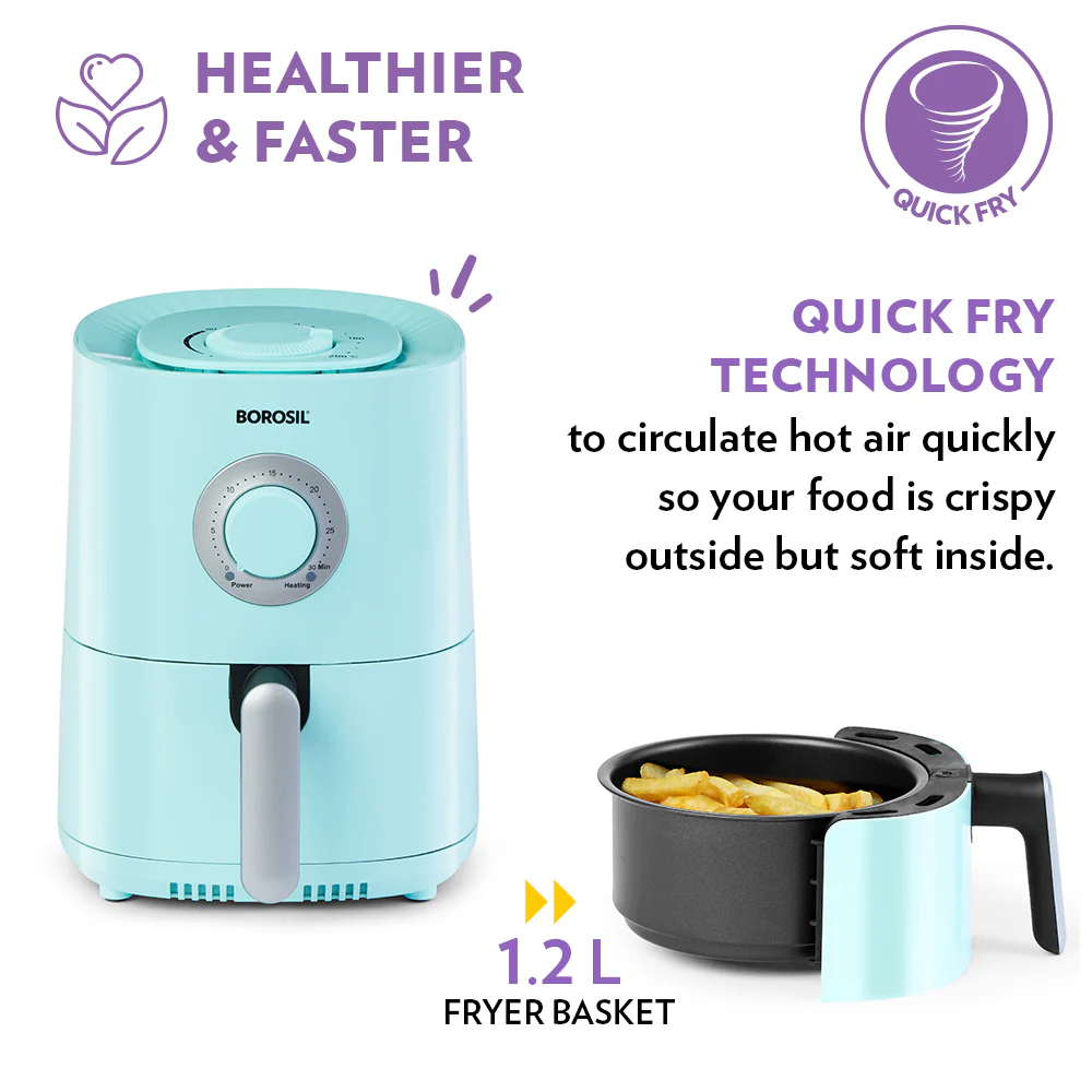 Smart Electric Air Fryer – Blue | Healthy Oil-Free Cooking - Image 6