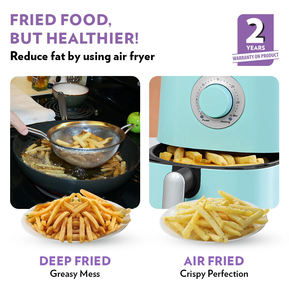 Smart Electric Air Fryer – Blue | Healthy Oil-Free Cooking - Image 8