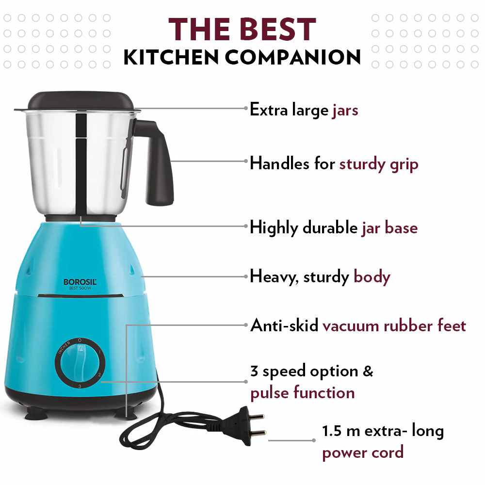 Powerful Mixer Grinder – Blue | Multi-Purpose Kitchen Appliance - Image 3