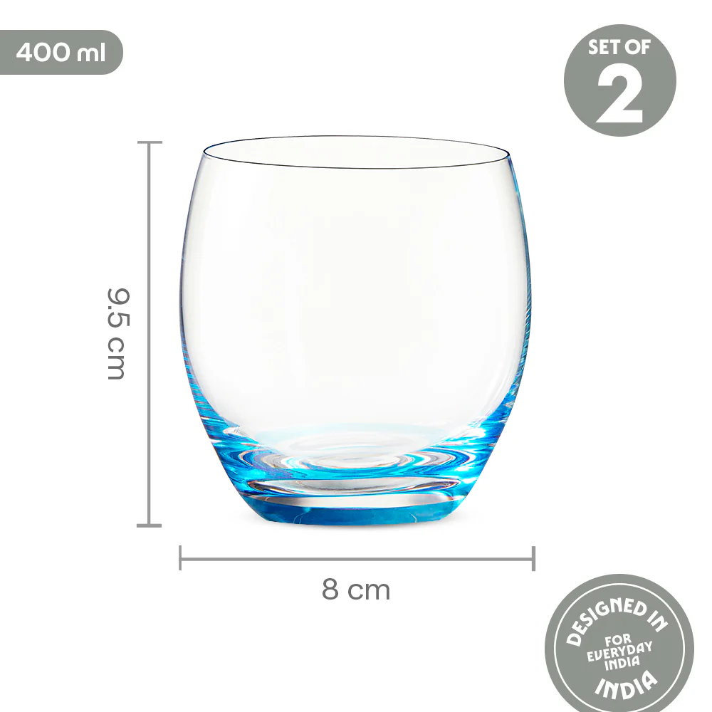 Bliss Glass Tumbler Set, Blue - Image 3