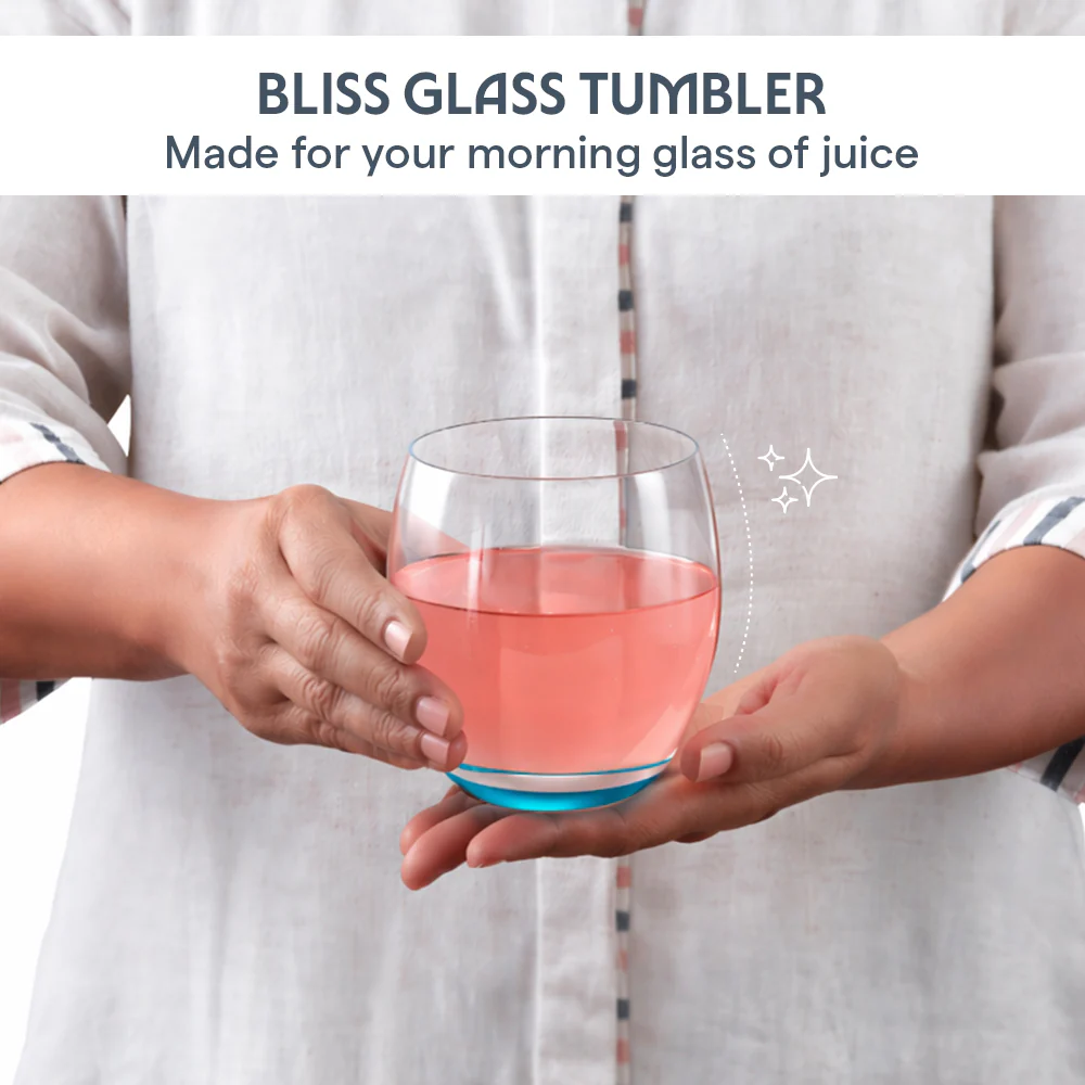 Bliss Glass Tumbler Set, Blue - Image 4