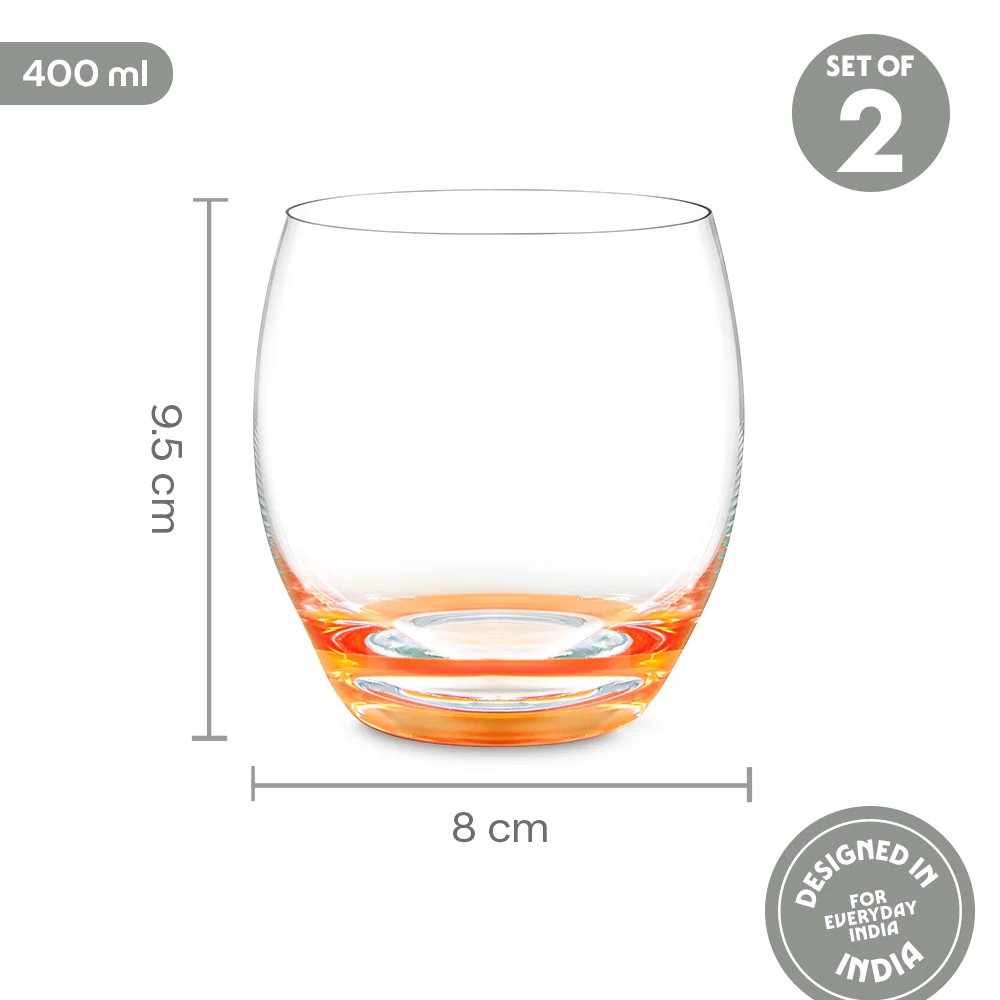 Bliss Glass Tumbler Set, Orange - Image 3