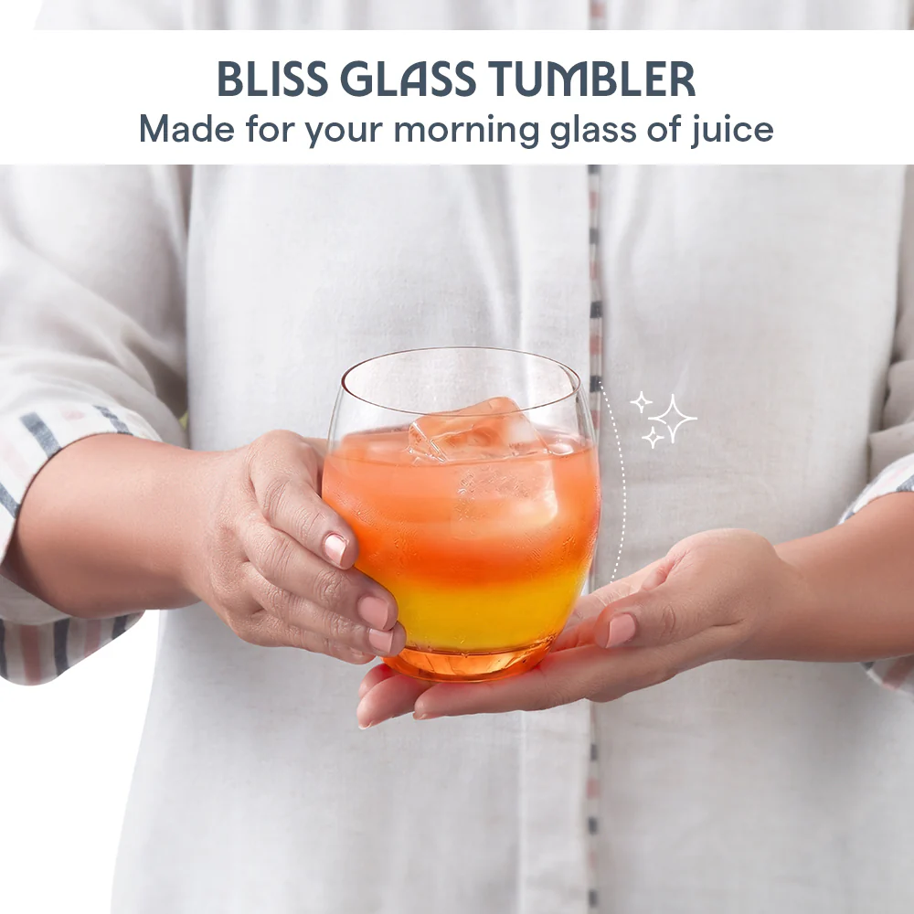 Bliss Glass Tumbler Set, Orange - Image 4
