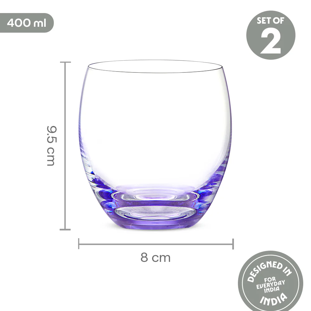 Bliss Glass Tumbler Set, Purple - Image 3