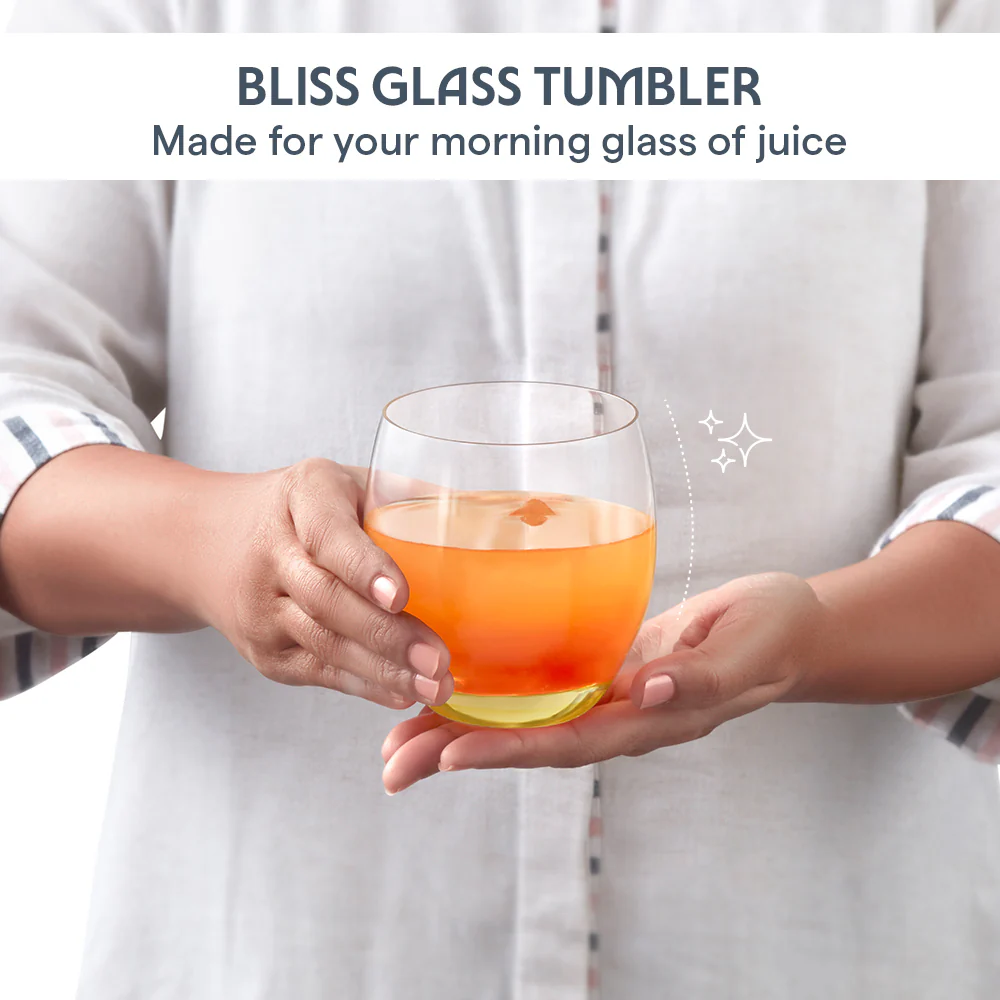 Bliss Glass Tumbler Set, Yellow - Image 4