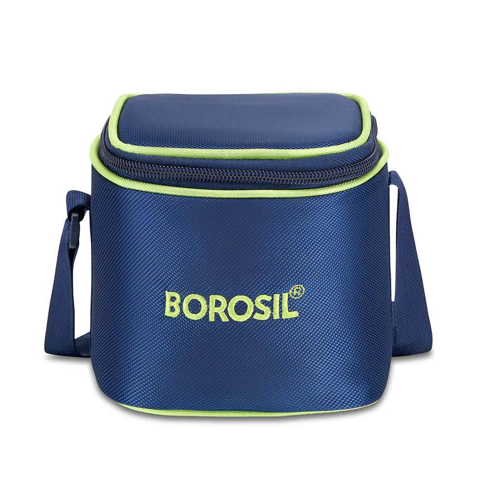 Borosil Blue Tall Lunch Bag, Square, For Set of 2, (320ml) (Only Bag) - Image 10