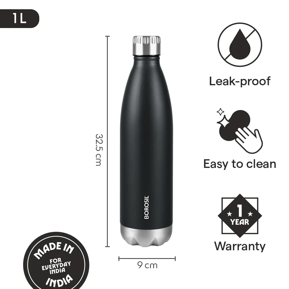 Bolt Double Wall Bottle, Matte Black - Image 10
