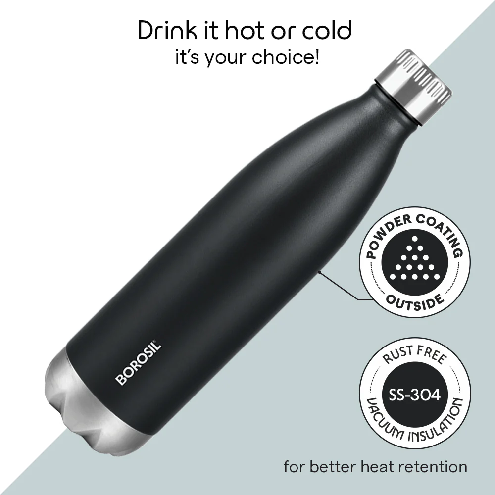 Bolt Double Wall Bottle, Matte Black - Image 5