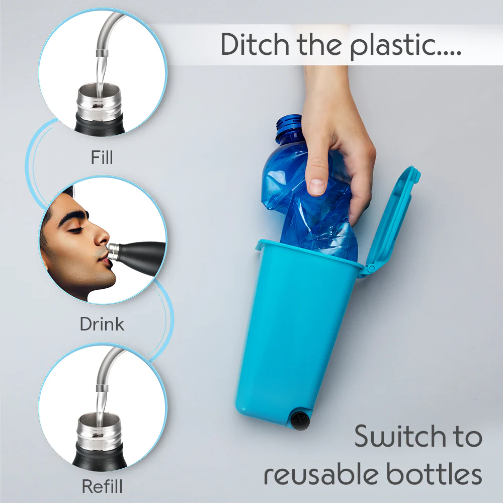 Bolt Double Wall Bottle, Matte Black - Image 7