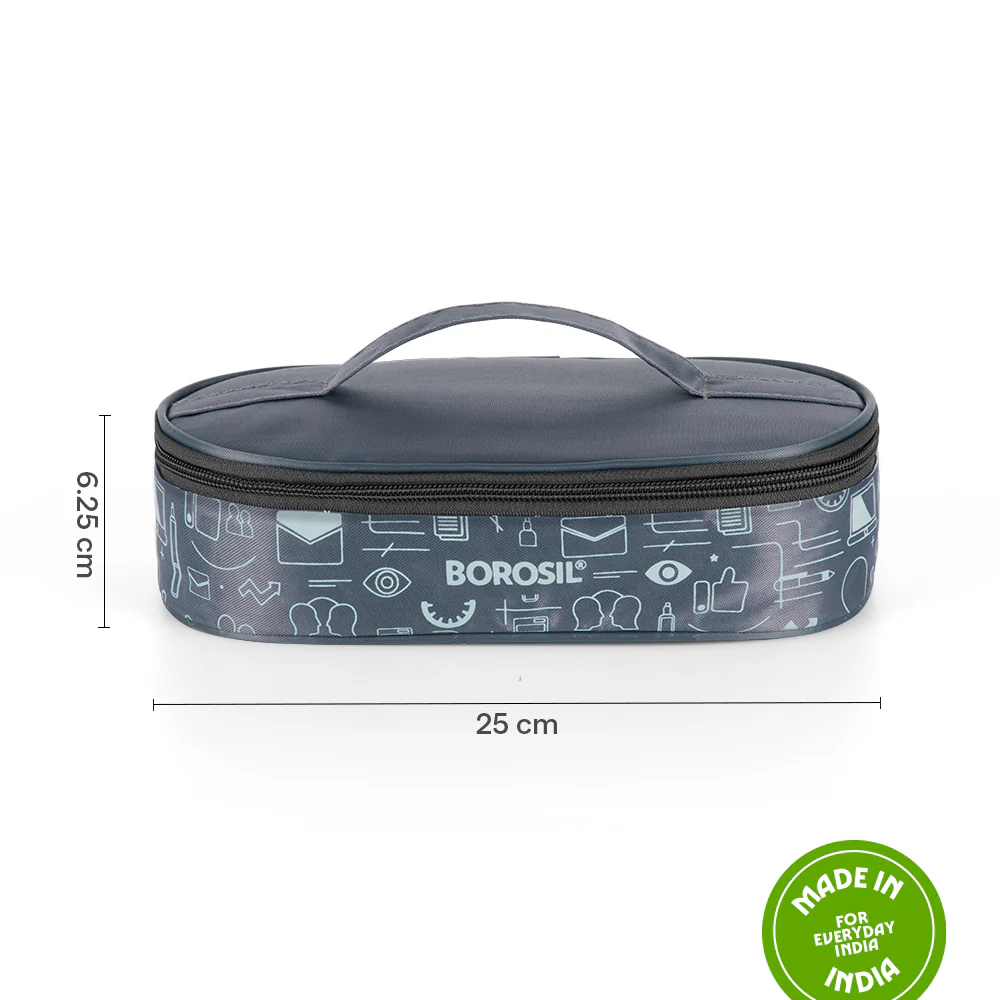 Borosil CarryFresh Lunch Bag For Lunch Box Set of 2, (180ml + 180ml), Flat (Only Bag) - Image 3