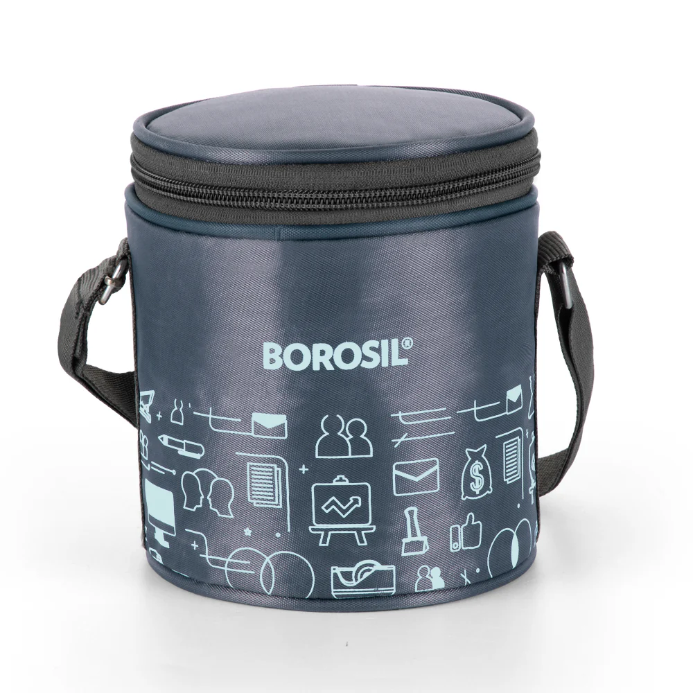 Borosil CarryFresh Lunch Bag For Lunch Box Set of 2, (280ml + 280ml), Tall (Only Bag) - Image 2