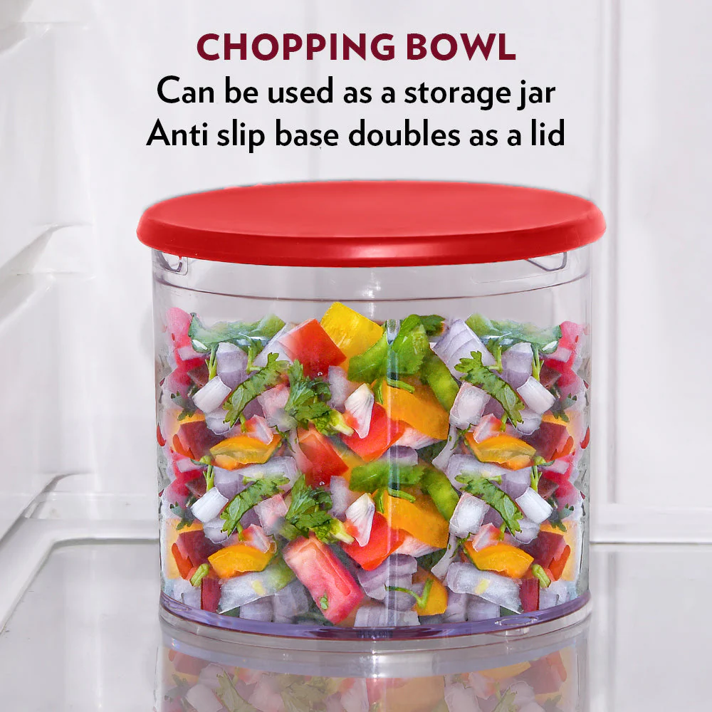 Chef Delite Electric Vegetable Chopper with Dual Blade, Red - Image 8