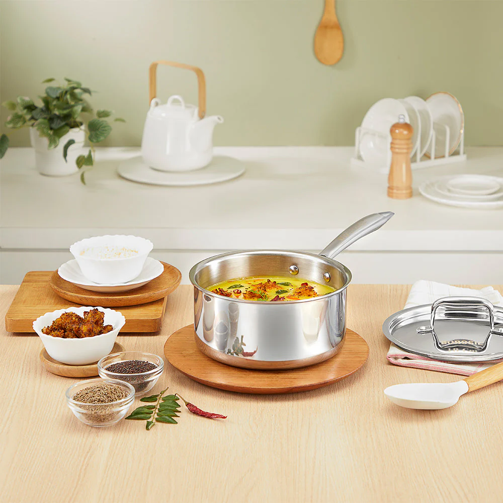 Cookfresh Triply Saucepan with Lid & Steel Handle - Image 7