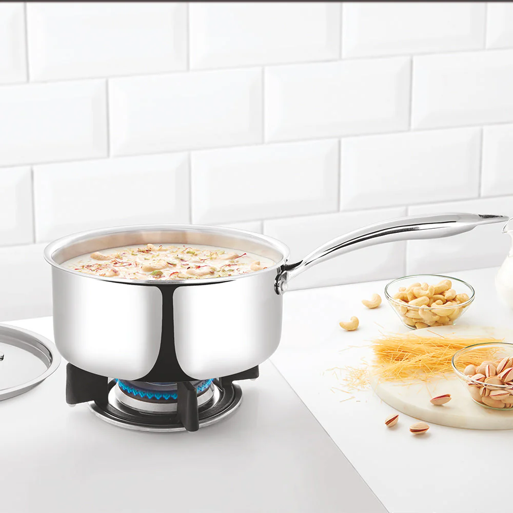 Cookfresh Triply Saucepan with Lid & Steel Handle - Image 2