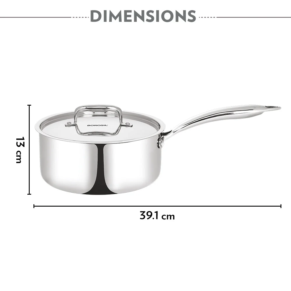 Cookfresh Triply Saucepan with Lid & Steel Handle - Image 4