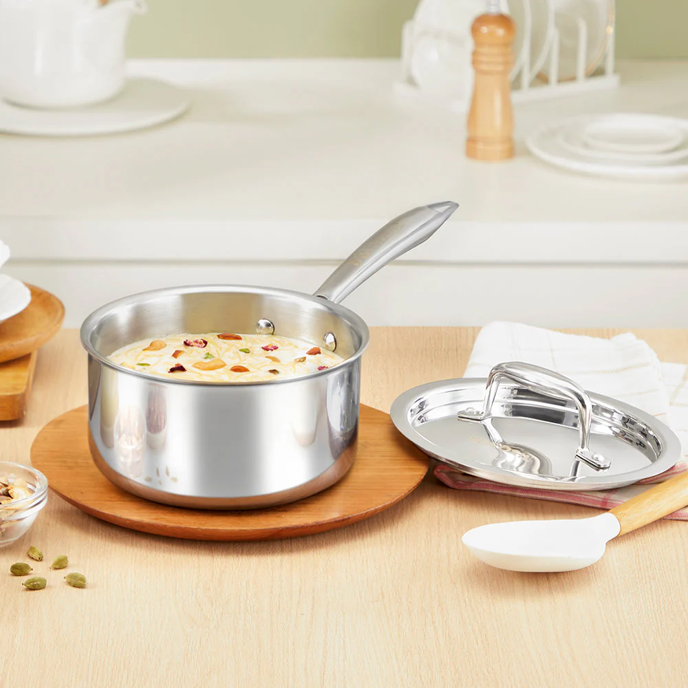Cookfresh Triply Saucepan with Lid & Steel Handle - Image 7