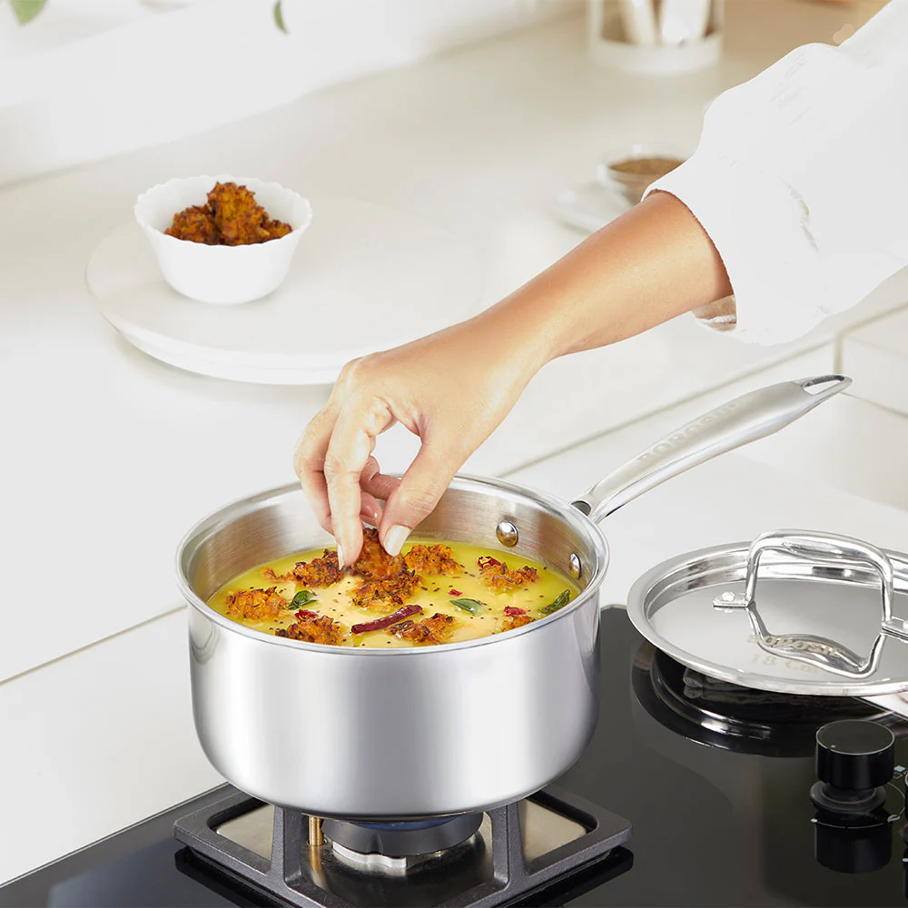 Cookfresh Triply Saucepan with Lid & Steel Handle - Image 9