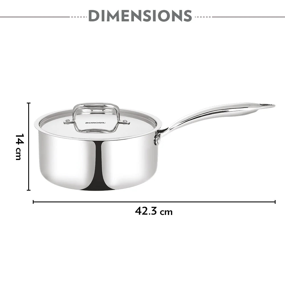 Cookfresh Triply Saucepan with Lid & Steel Handle - Image 4