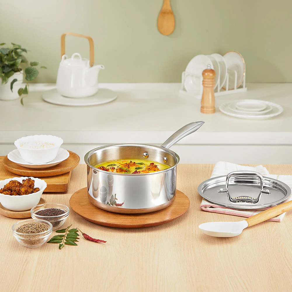 Cookfresh Triply Saucepan with Lid & Steel Handle - Image 7