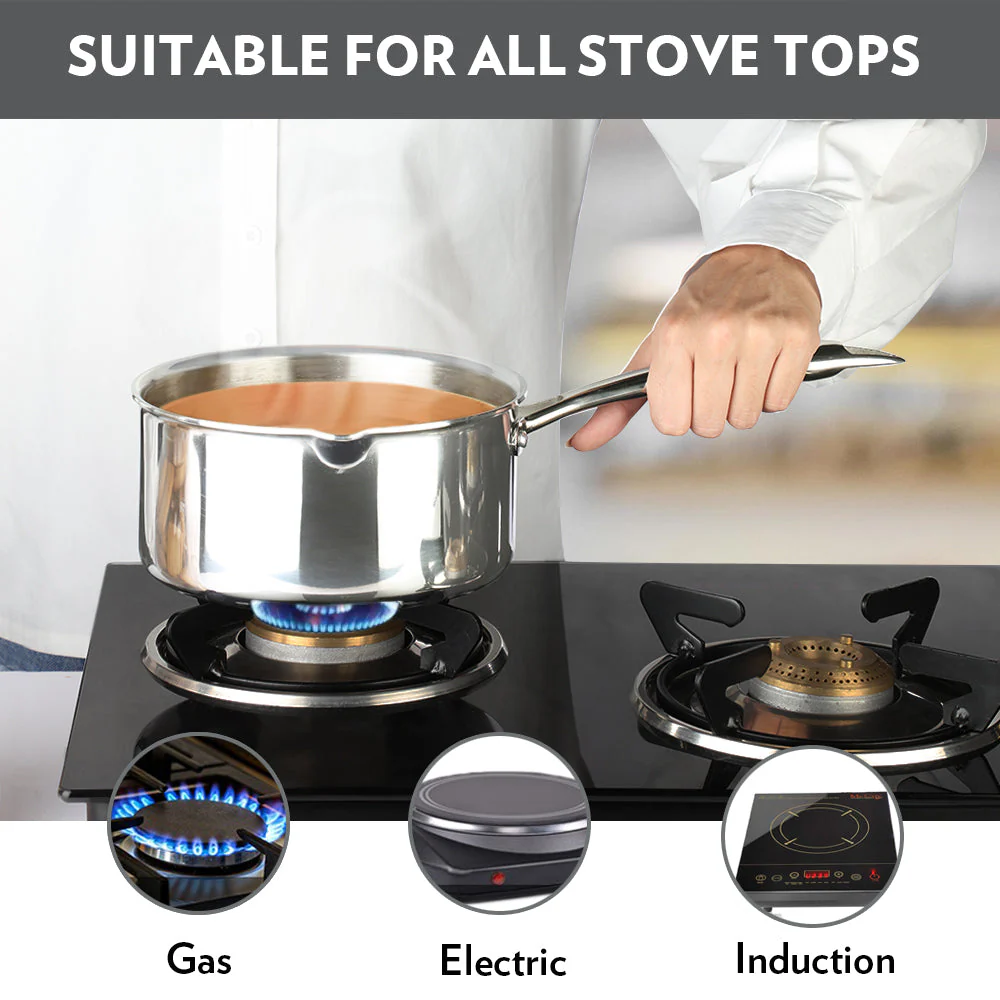 Cookfresh Triply Saucepan with Pouring Spout & Steel Handle - Image 6